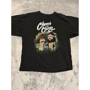 Cheech & Chong T-Shirt Men 2XL Black Graphic Streetwear Workout Crew Neck Tee